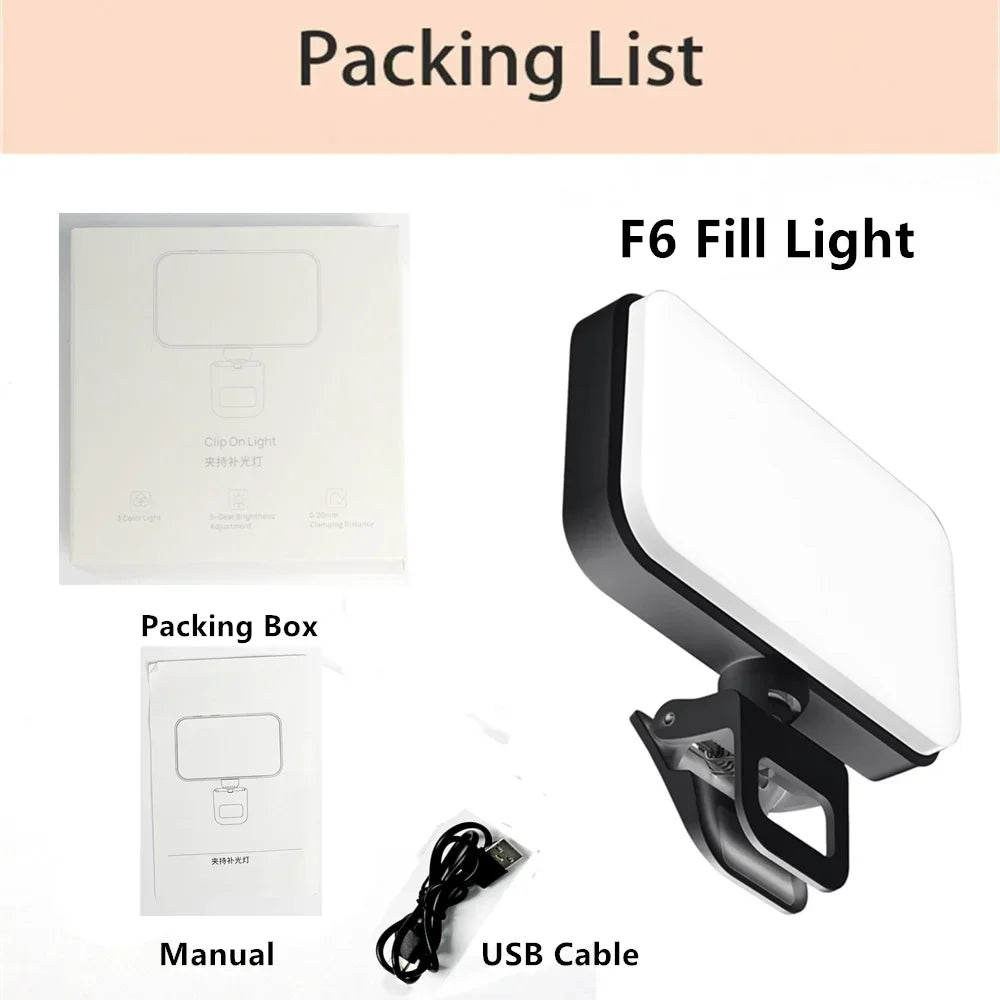 Clip-on Selfie LED Light for Phone, Laptop, Tablet
