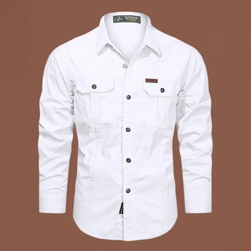 New Men's Casual Shirt 5XL 6XL Male Overshirt 2020 Military Cotton Shirts Men Brand Clothing Leisure Shirt Blouse AF1388