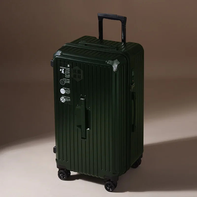 Oversized capacity suitcase student pull rod box 28 "brake wheel luggage password zipper style