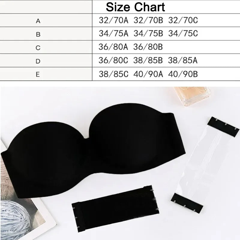 Sexy Push Up Strapless Seamless Bralette
