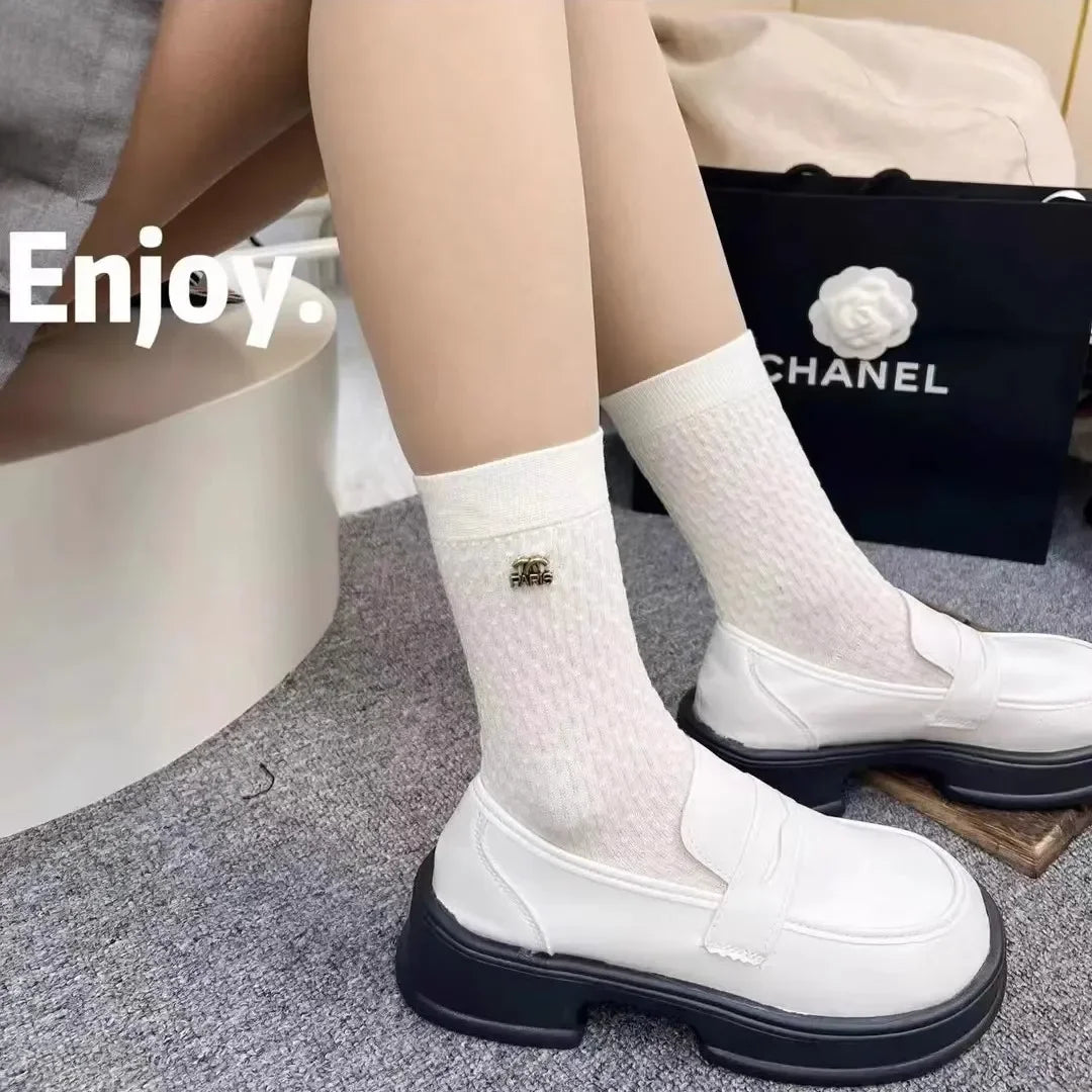 Retro Metal Letter Label Socks Brand Designer Sock Europe Letter Cotton Luxury Socks Sexy Warm Personality Fashion Boots Socks