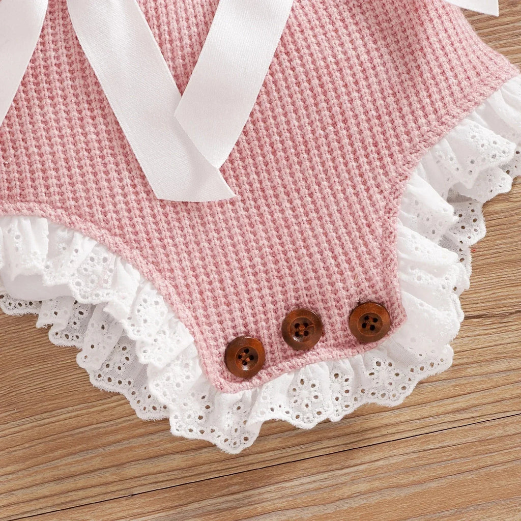 LUX Girls Knit Bodysuit Romper 2pcs