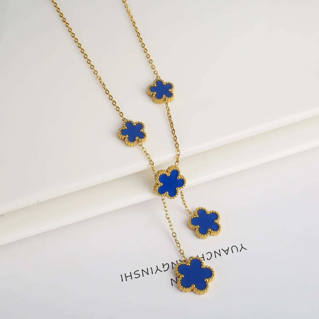 Hot Sale Stainless Steel Laser Five Leaf Flower Petal Adjustable Clover Bracelet Classic for Woman Girl Brand Jewelry Party Gift