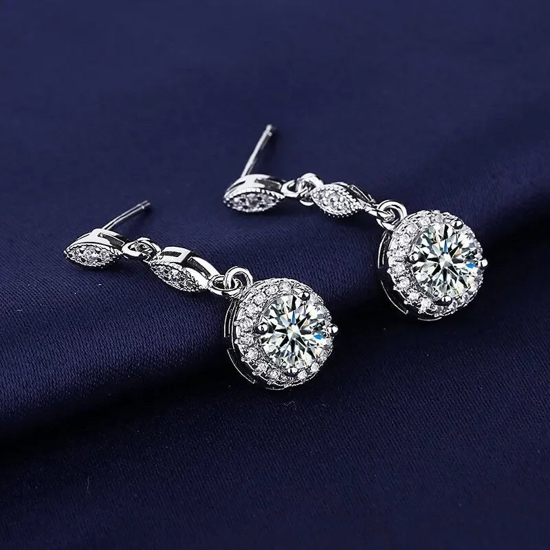 Iconic 925 Sterling Silver Crystal CZ Stud Earrings