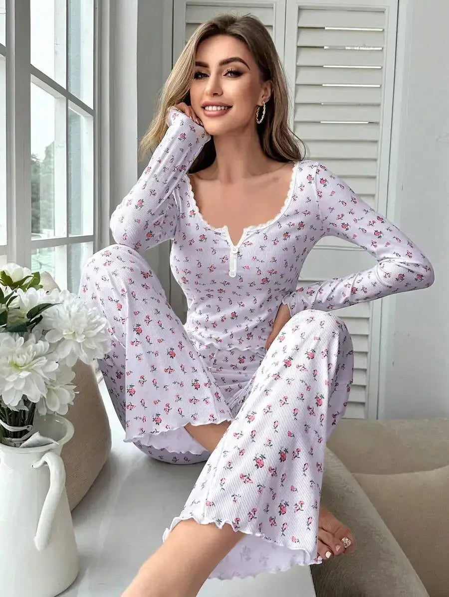 Floral Print Pajama Set