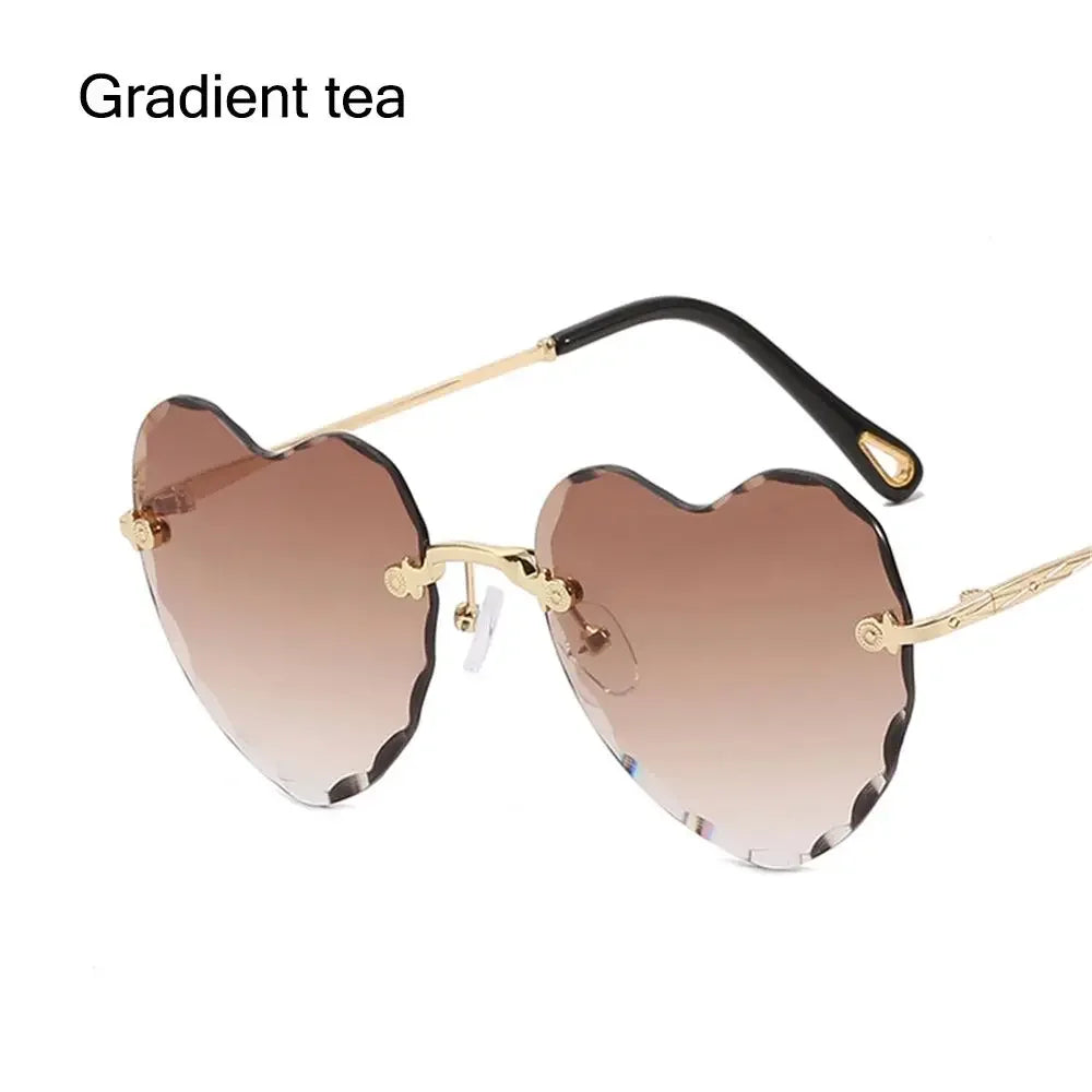 Heart-Shaped Rimless Sunglasses UV400