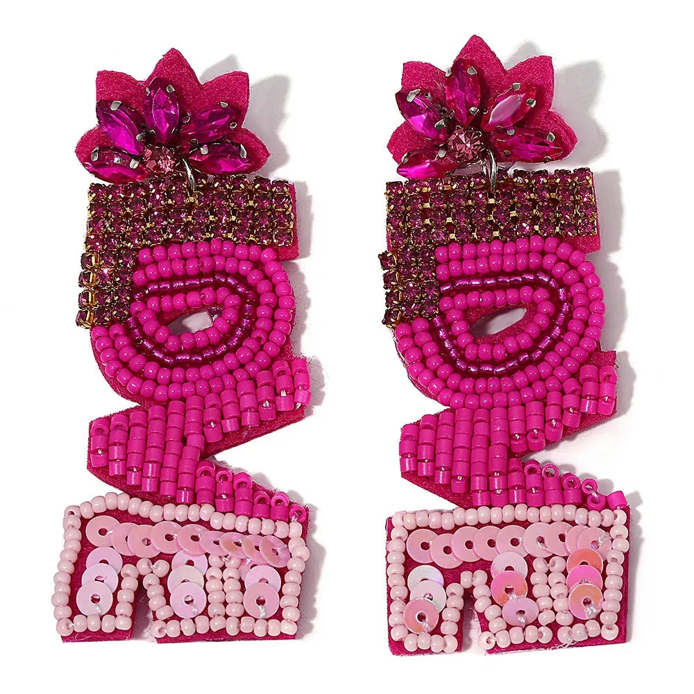 Handmade Beaded Drop Earrings