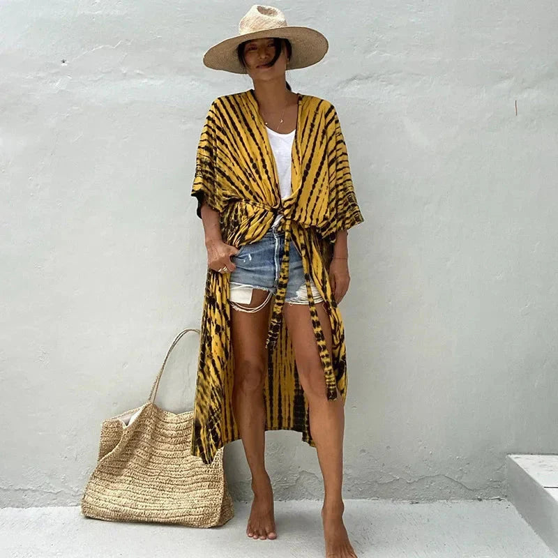 Tie Dye Kimono Summer Dress