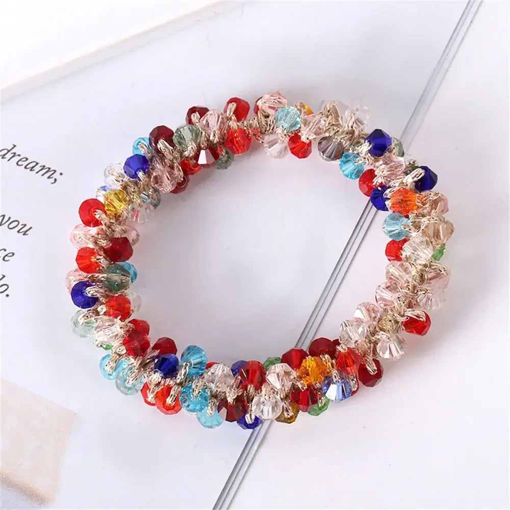 Crystal Pearl Handmade Hair Tie