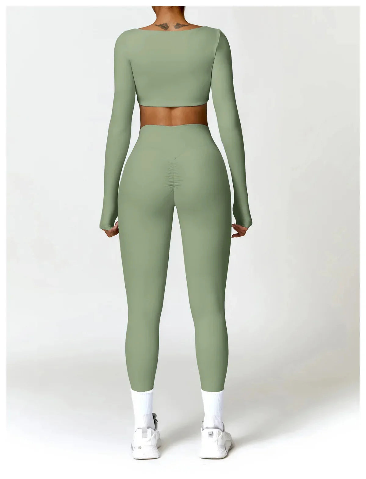 New Long sleeve Shirt Sports Set Women Fitness Tights Yoga Set Crop Top Running High Waist Gym Set Womens Outfits Yoga Clothing