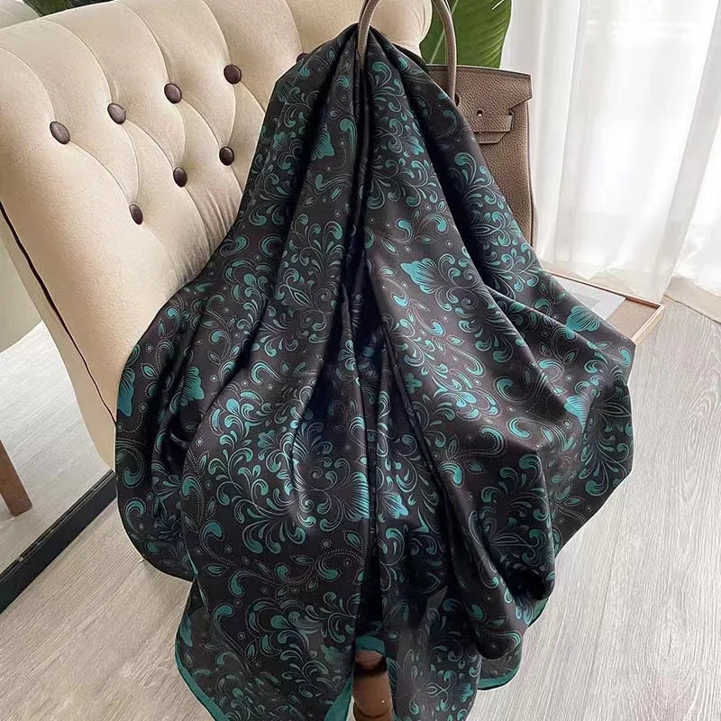 180*90cm Luxury Brand Women Summer Silk Scarves Shawl Lady Wrap Soft Female Europe Designer Beach Bandanna foulard muffler pareo