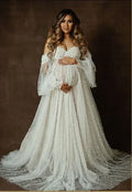 Maternity Pearl White Gown