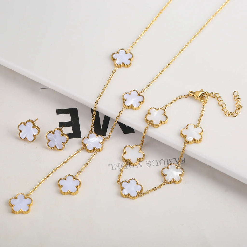 Gold Plated Stainless Steel Flower Bracelet