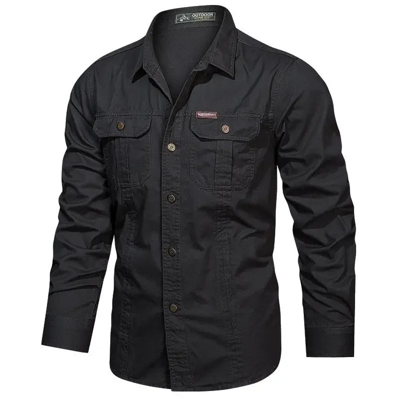 New Men's Casual Shirt 5XL 6XL Male Overshirt 2020 Military Cotton Shirts Men Brand Clothing Leisure Shirt Blouse AF1388