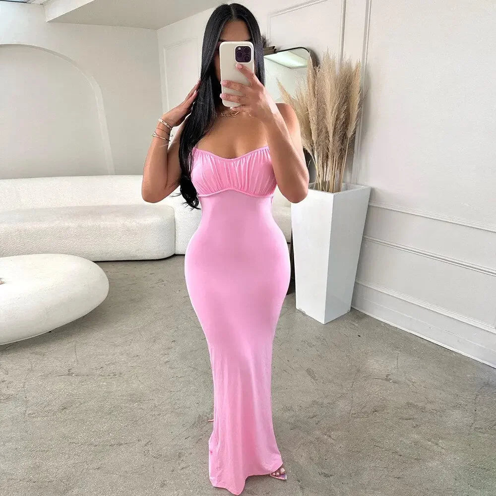 Encore Pink Bodycon Maxi Dress