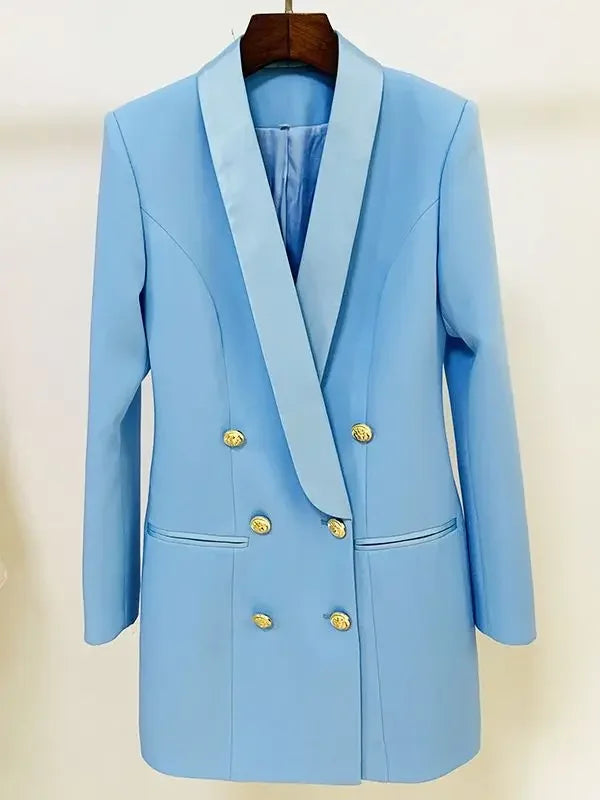 Lux Designer Satin Collar Long Brazer