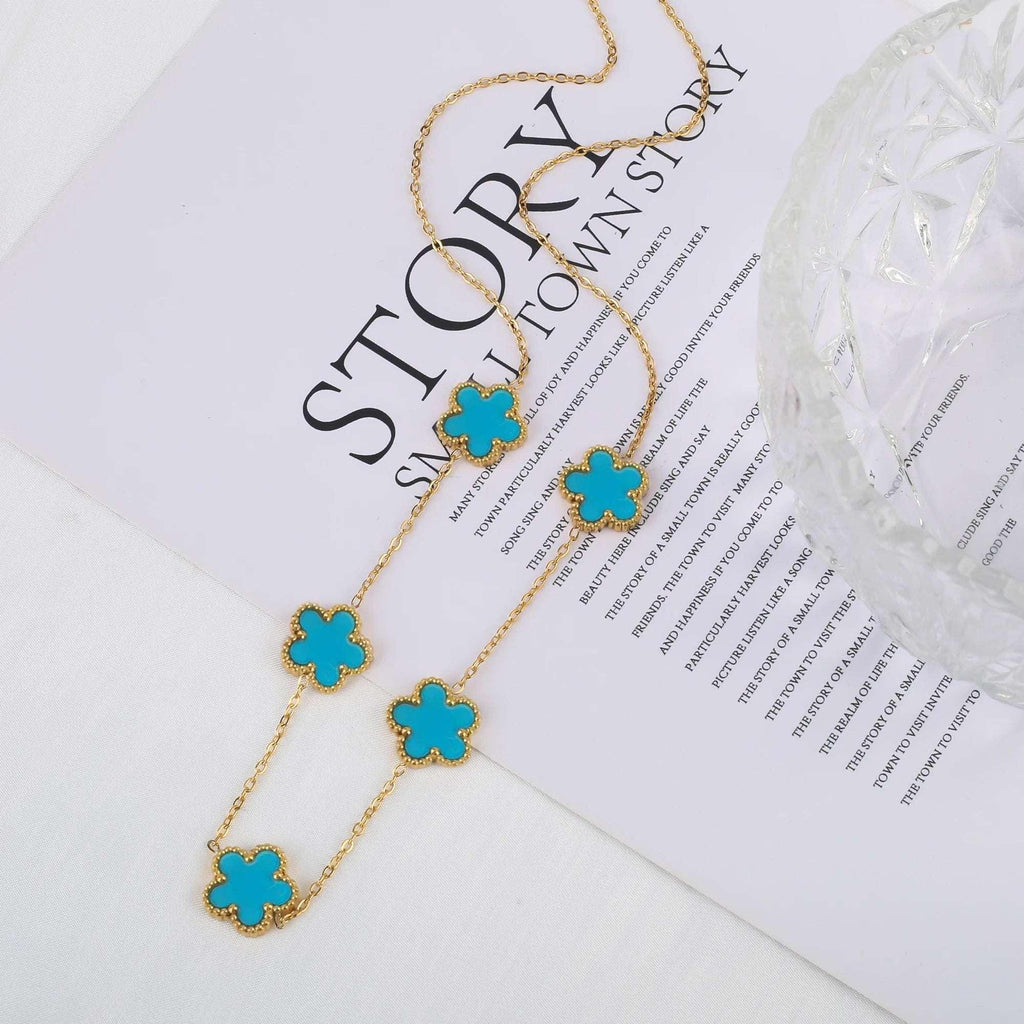 Hot Sale Stainless Steel Laser Five Leaf Flower Petal Adjustable Clover Bracelet Classic for Woman Girl Brand Jewelry Party Gift