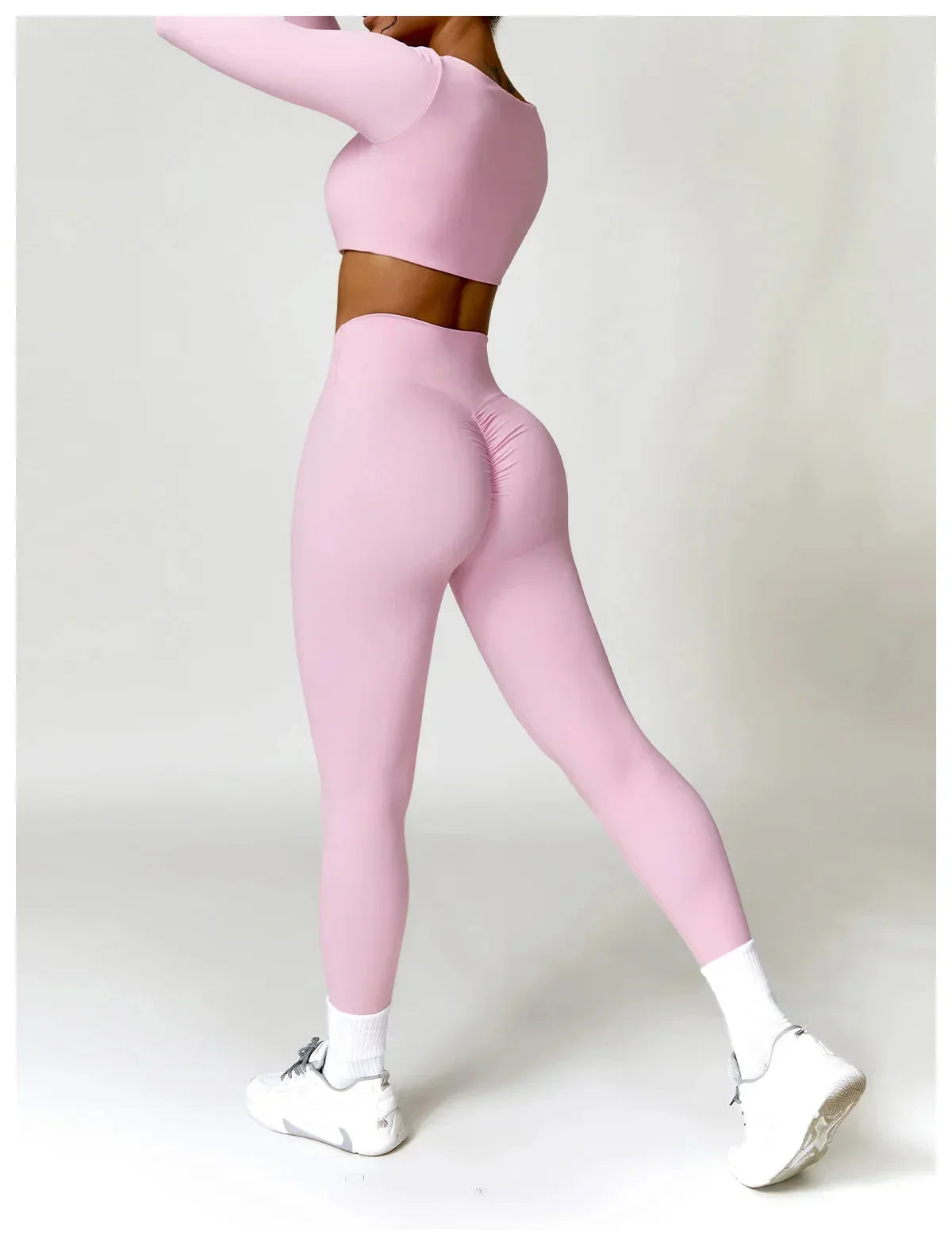 New Long sleeve Shirt Sports Set Women Fitness Tights Yoga Set Crop Top Running High Waist Gym Set Womens Outfits Yoga Clothing