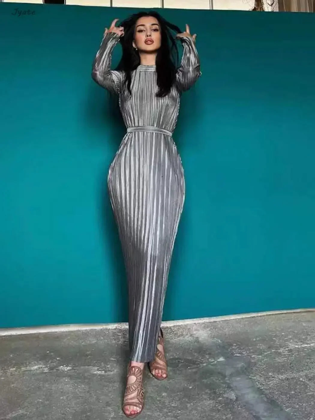 Women's Belted Long Dress
