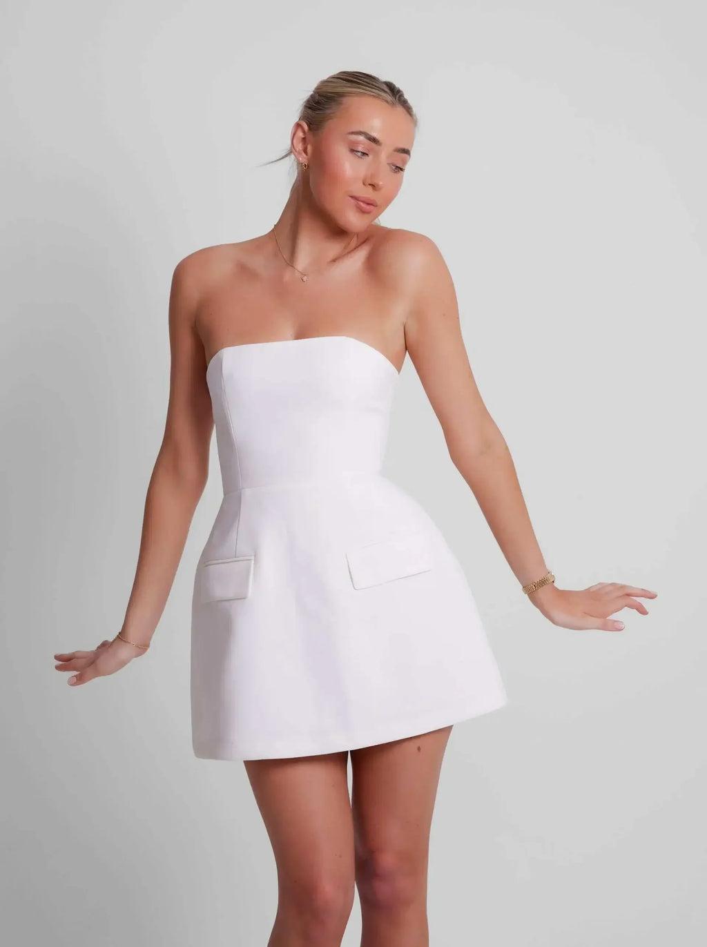 Amour Velvet Strapless Mini Dress