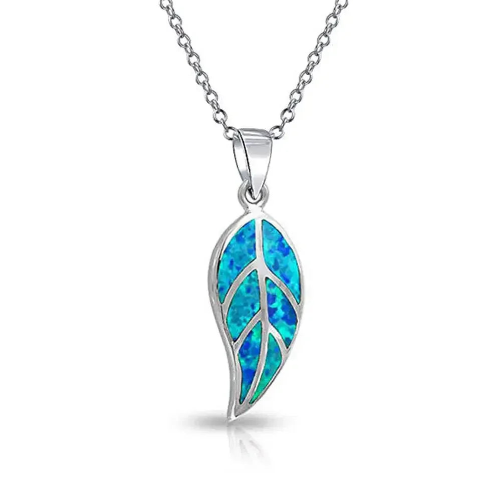 Boho Fashion Sea Animal Dolphin Pendant Necklace for Women Girl Inlay Imitation Blue Opal Necklace Wedding Party Jewelry