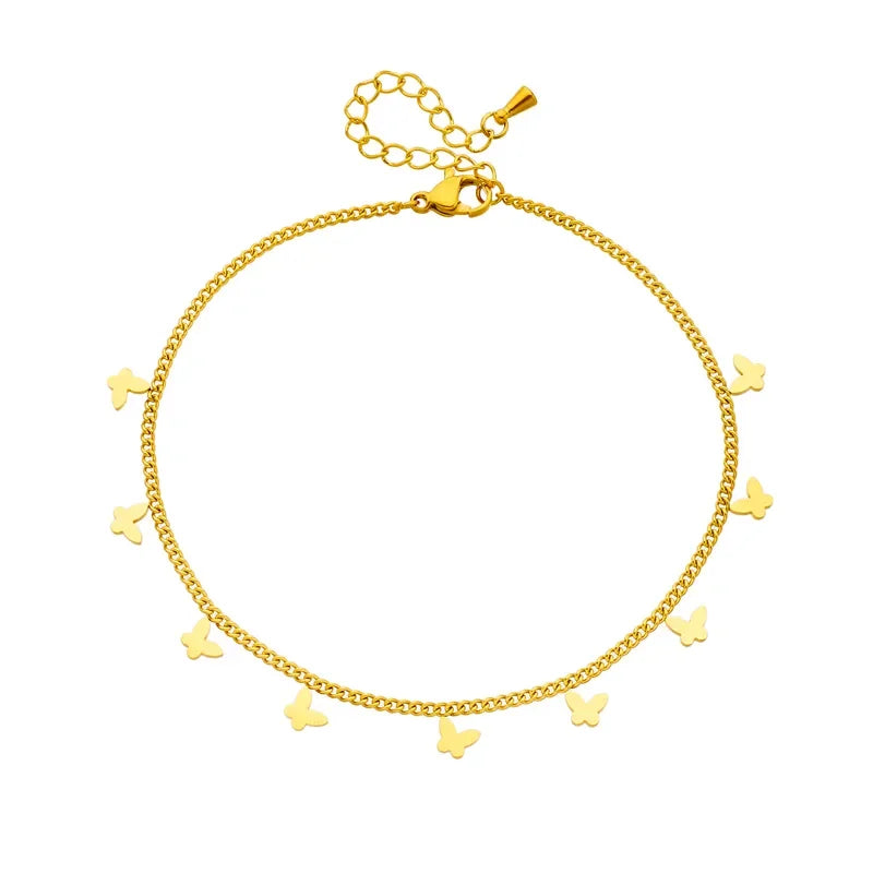Stainless Butterfly Anklet