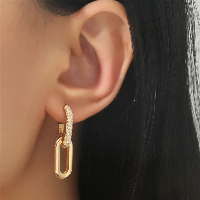 Lux Double Loop Drop Earrings