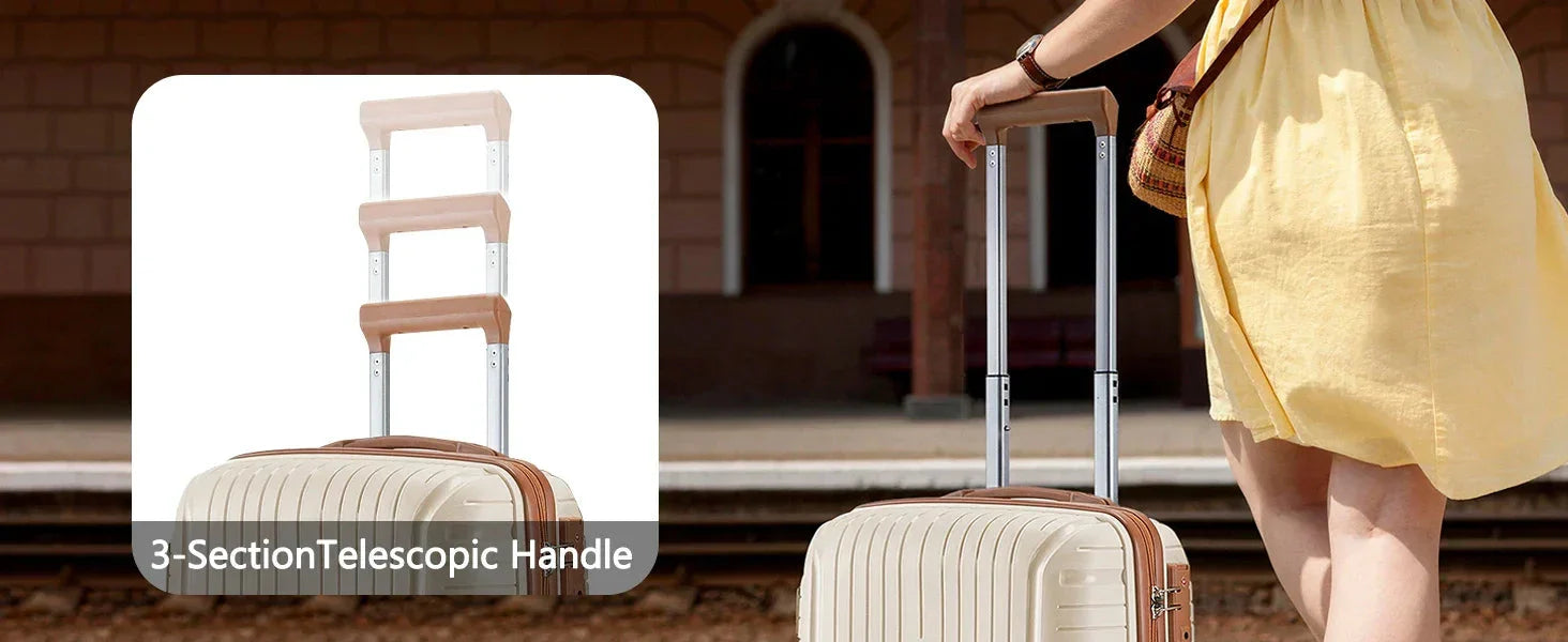 Hard Shell Luggage Sets with Duffel Bag and Toiletry Bag, TSA Lock