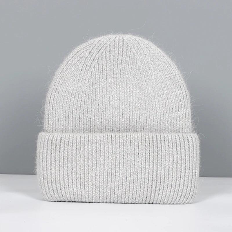 Women Winter Hat Real Rabbit Fur Winter Hats For Women Fashion Warm Beanie Hats Women Solid Adult Cover Head Cap
