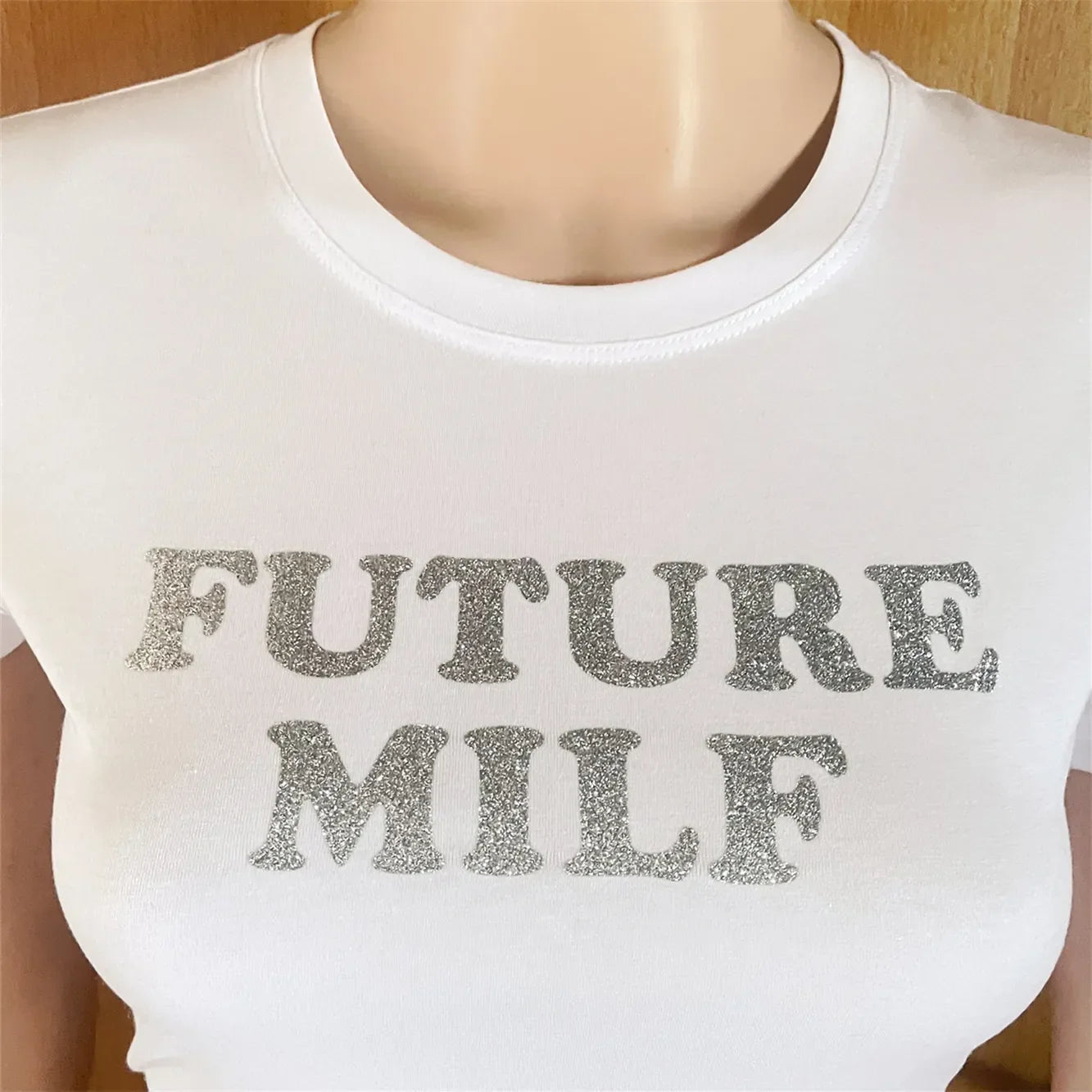 FUTURE MILF Black Baby Crop Tee