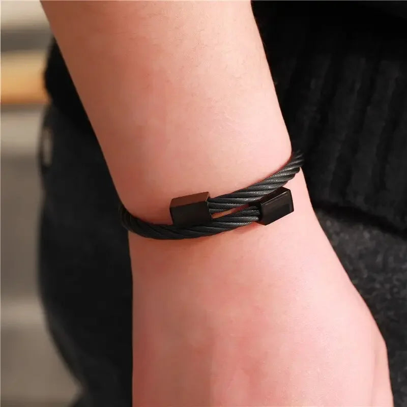 Stainless Steel Gold Color Bangle Bracelets Luxury Brand Stylish Mesh Bangle for Women Men Decoration Jewelry Accessory Gift
