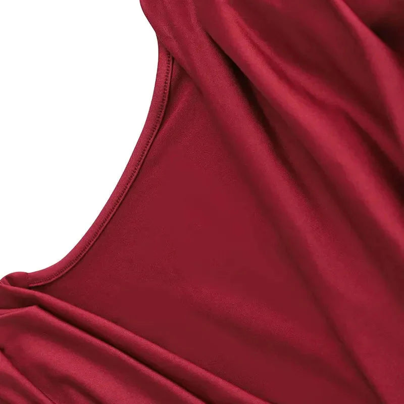 Red Long Sleeve Mini Dress