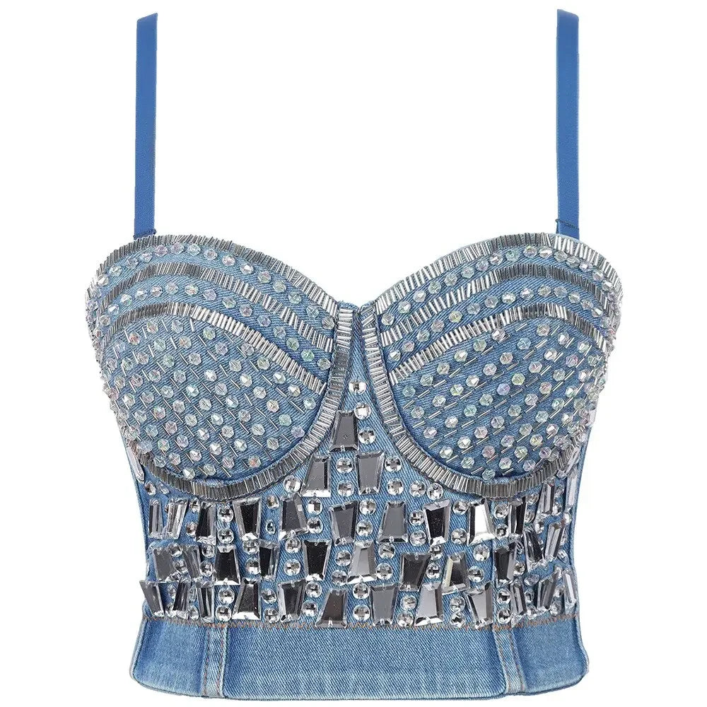 Irene Tinnie Sexy Cute Hole Cartoon Decoration Push Up Bustier Women's Bralette Cropped Top Vest Plus Size