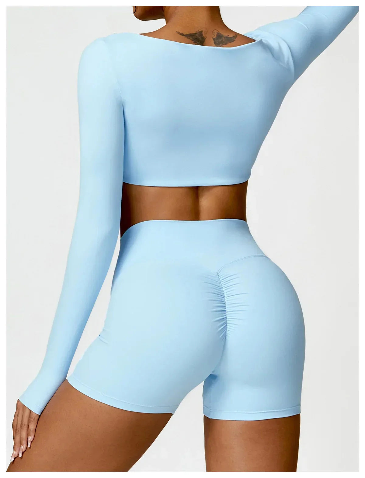 New Long sleeve Shirt Sports Set Women Fitness Tights Yoga Set Crop Top Running High Waist Gym Set Womens Outfits Yoga Clothing