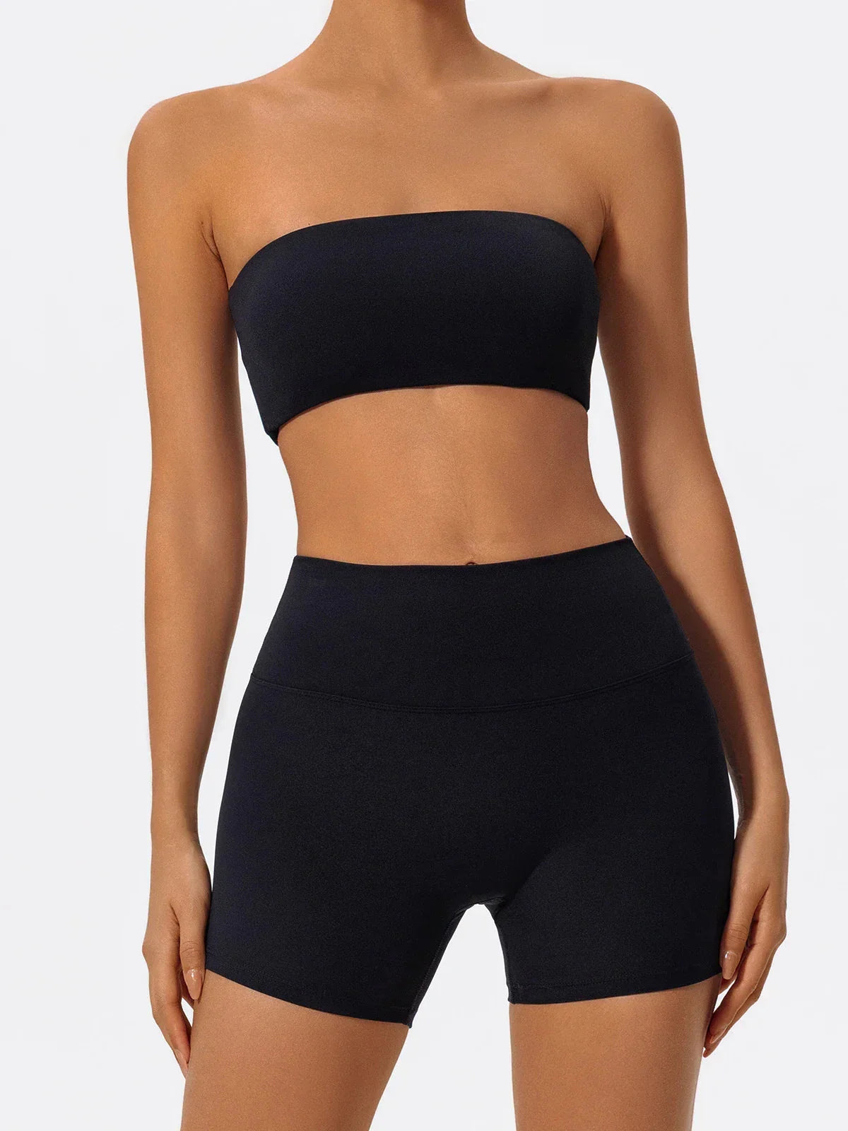 Ctenkevet Women Strapless Bra Suits Gym Workout Yoga Outfit Female Fitness Crop Top Outdoors Activewear Women Underwear Set