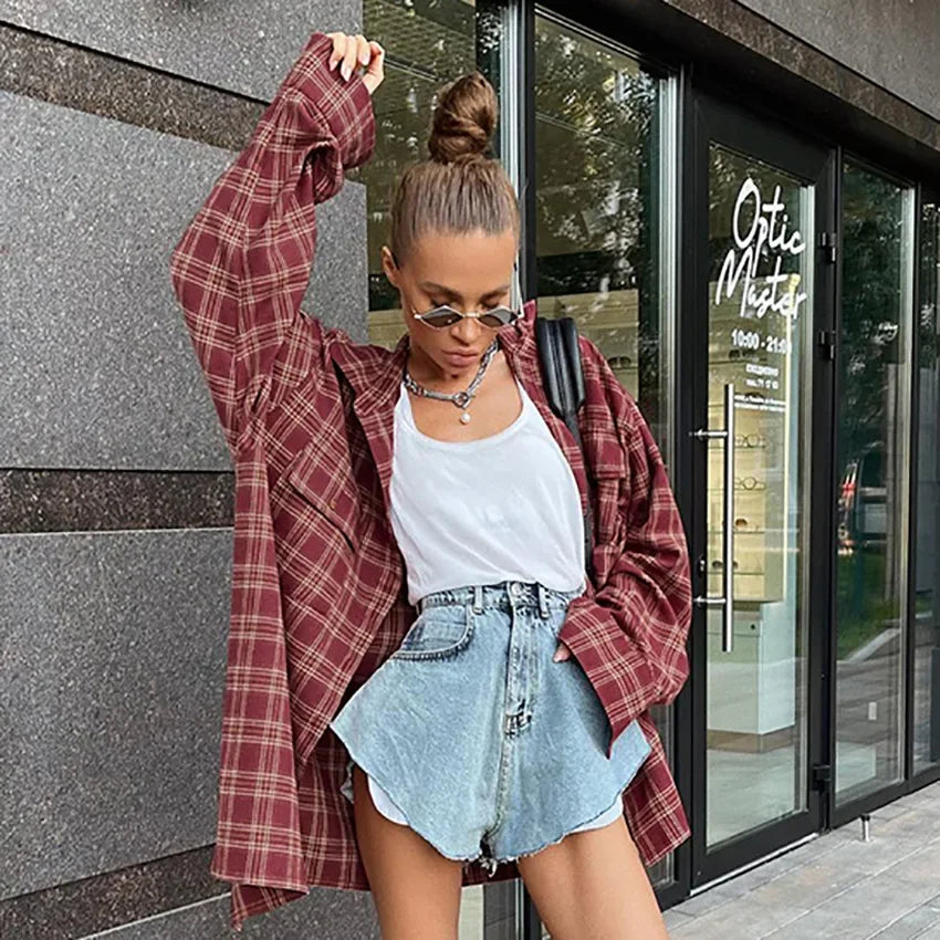Autumn Oversized Loose Fit Long Blouse
