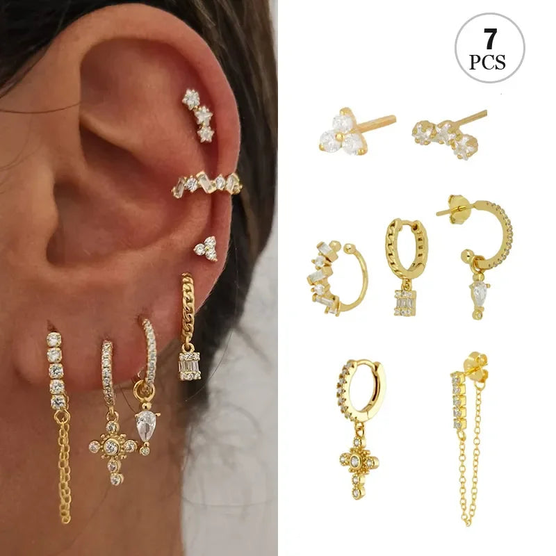 Cubic Zirconia Fashion Stud Earings (Mix and Match)