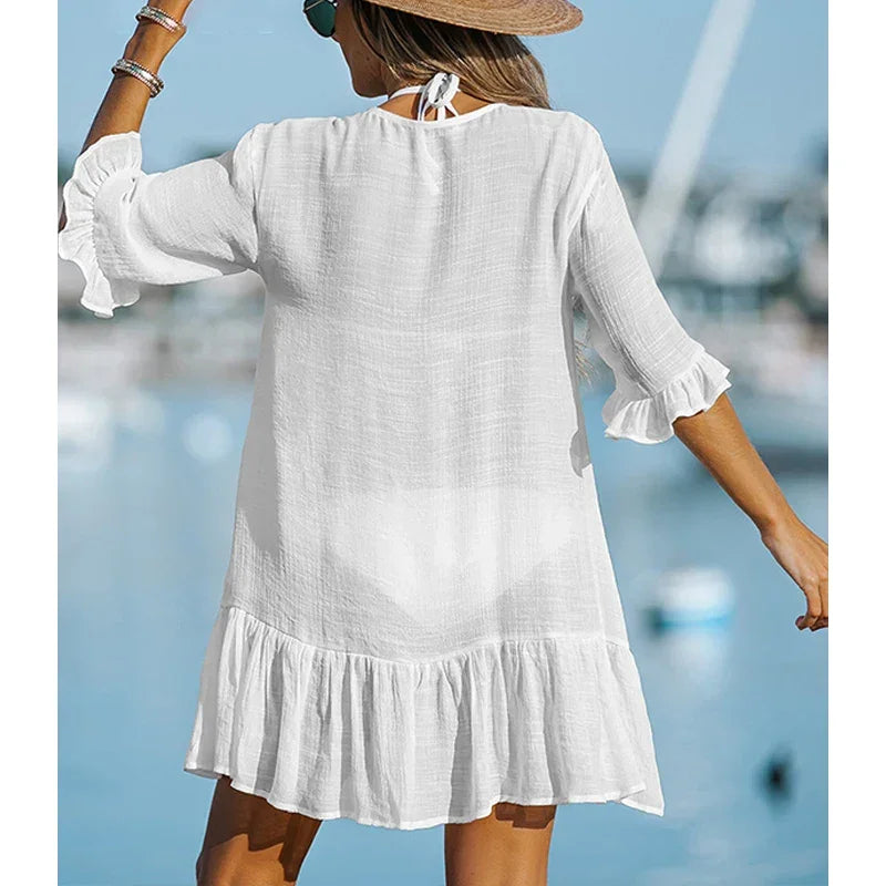 Beach Babe Ruffled Mini Dress