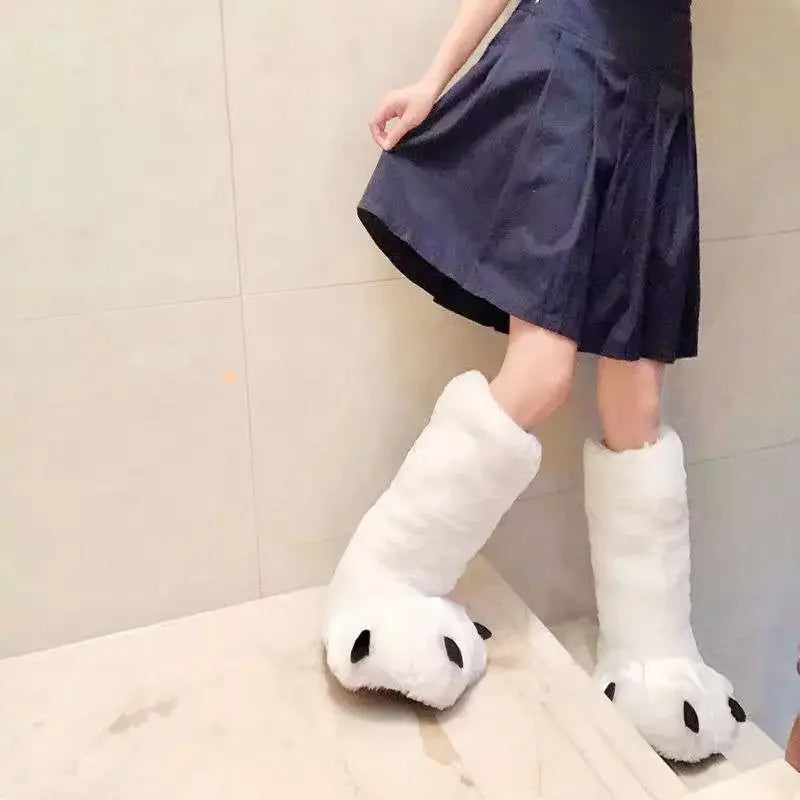 Cute Bear Claw Winter Slippers