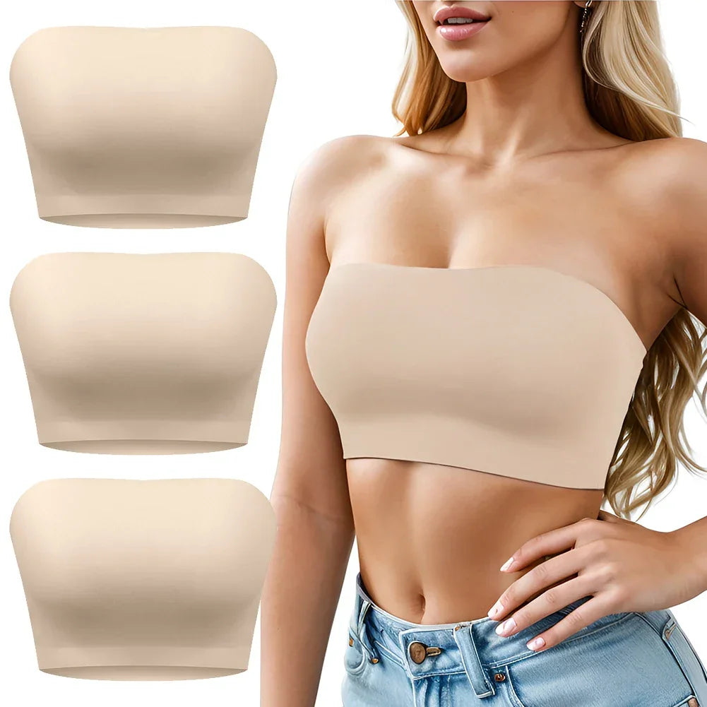 Seamless Strapless Bra 3Pc Set