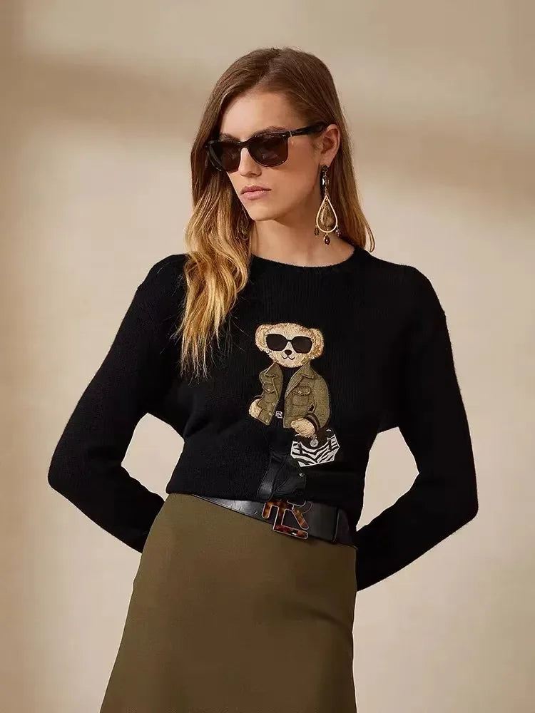 Designer Knit Bear Sweater