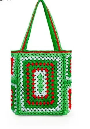 Bohemian Crochet Women Shoulder Bags Knitting Large Capacity Tote Bag Casual Lady Handbags Big Shopper Purses Summer Beach Bags