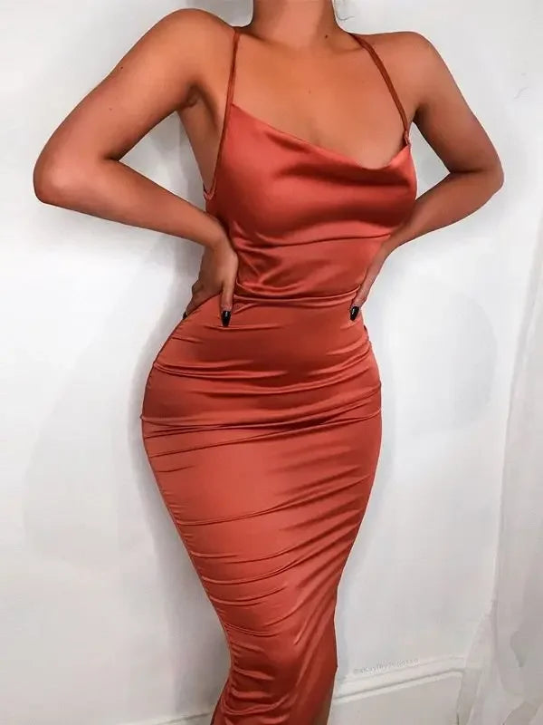 Neon Bodycon Long Midi Dress