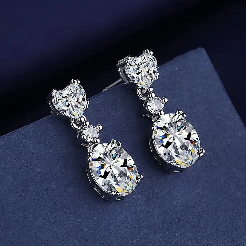 Iconic 925 Sterling Silver Crystal CZ Stud Earrings