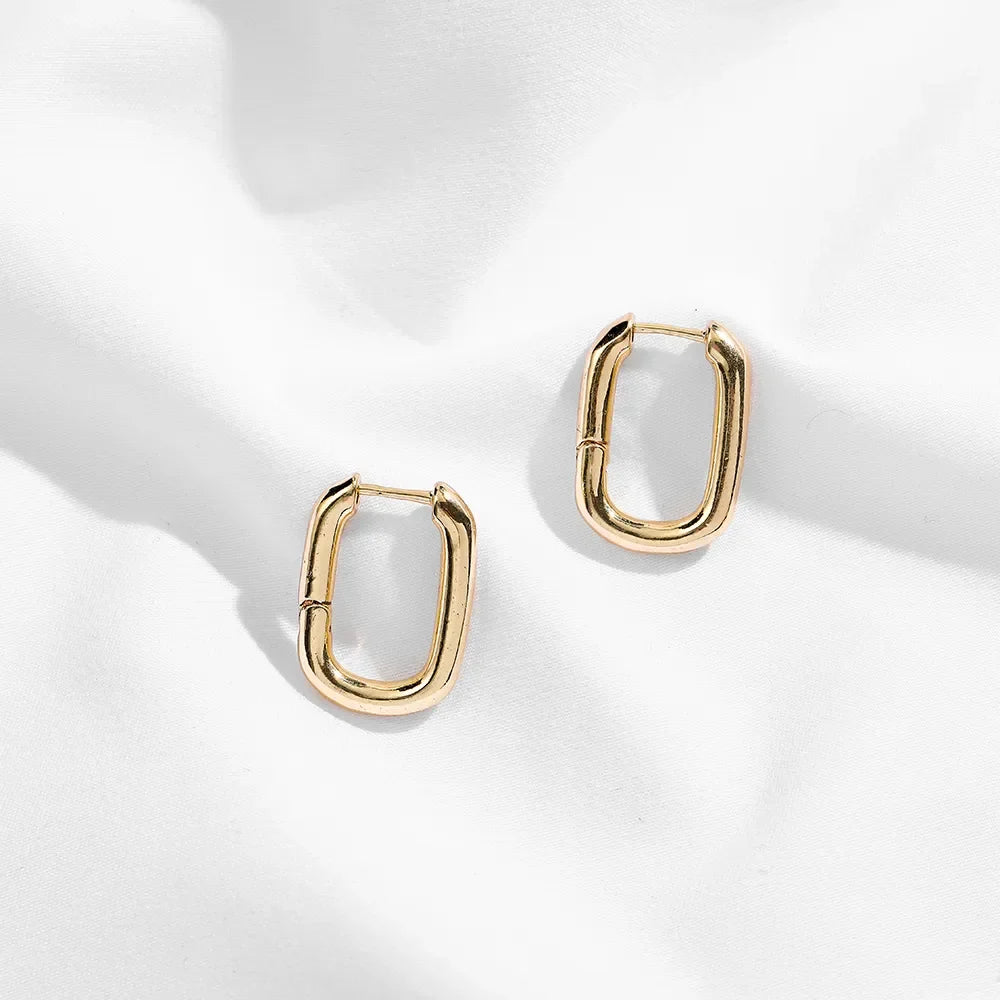 Gold Color Stainless Steel Hoop Earrings for Women Small Simple Round Circle Huggies Ear Rings Steampunk Accessories