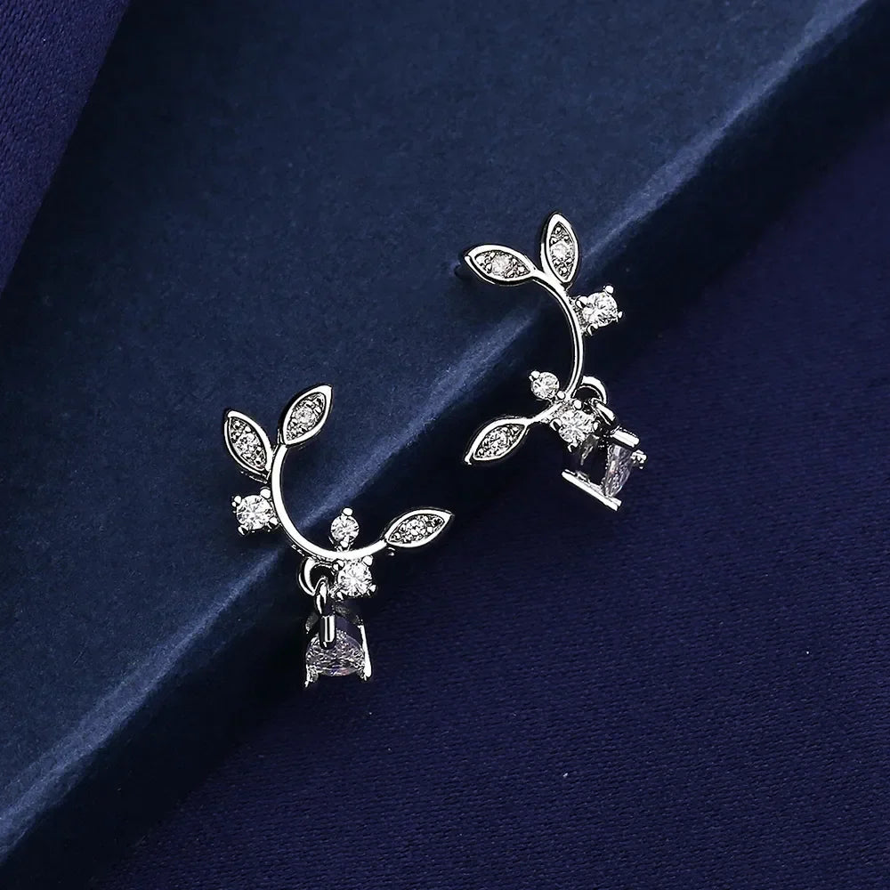 Iconic 925 Sterling Silver Crystal CZ Stud Earrings