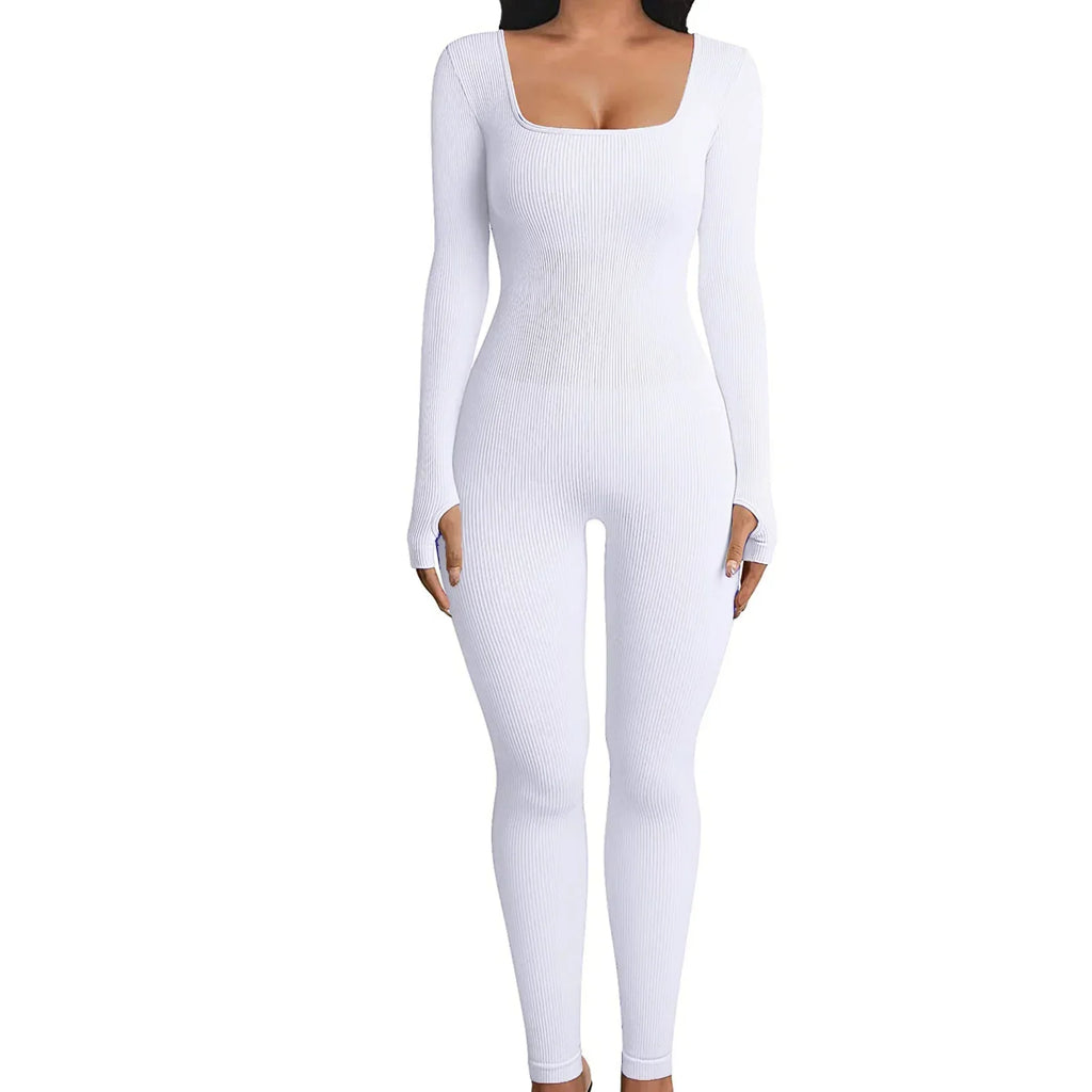 Sunday Comfy Ribbed Long Sleeve Playsuit