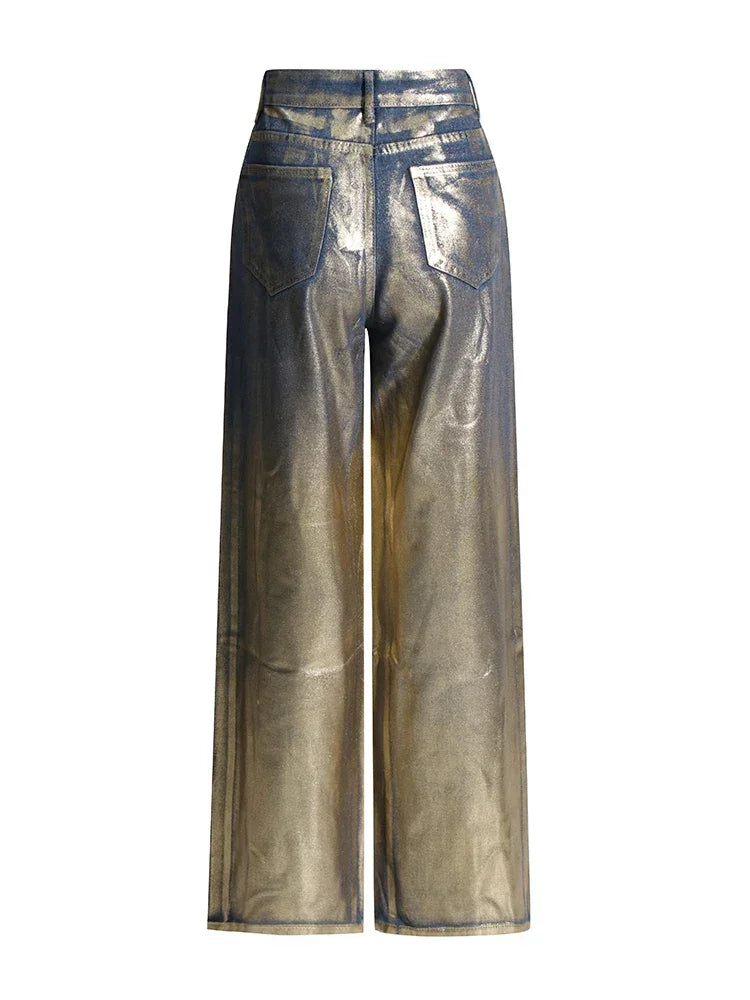 Lux Shine High Waist Straight Leg Pants