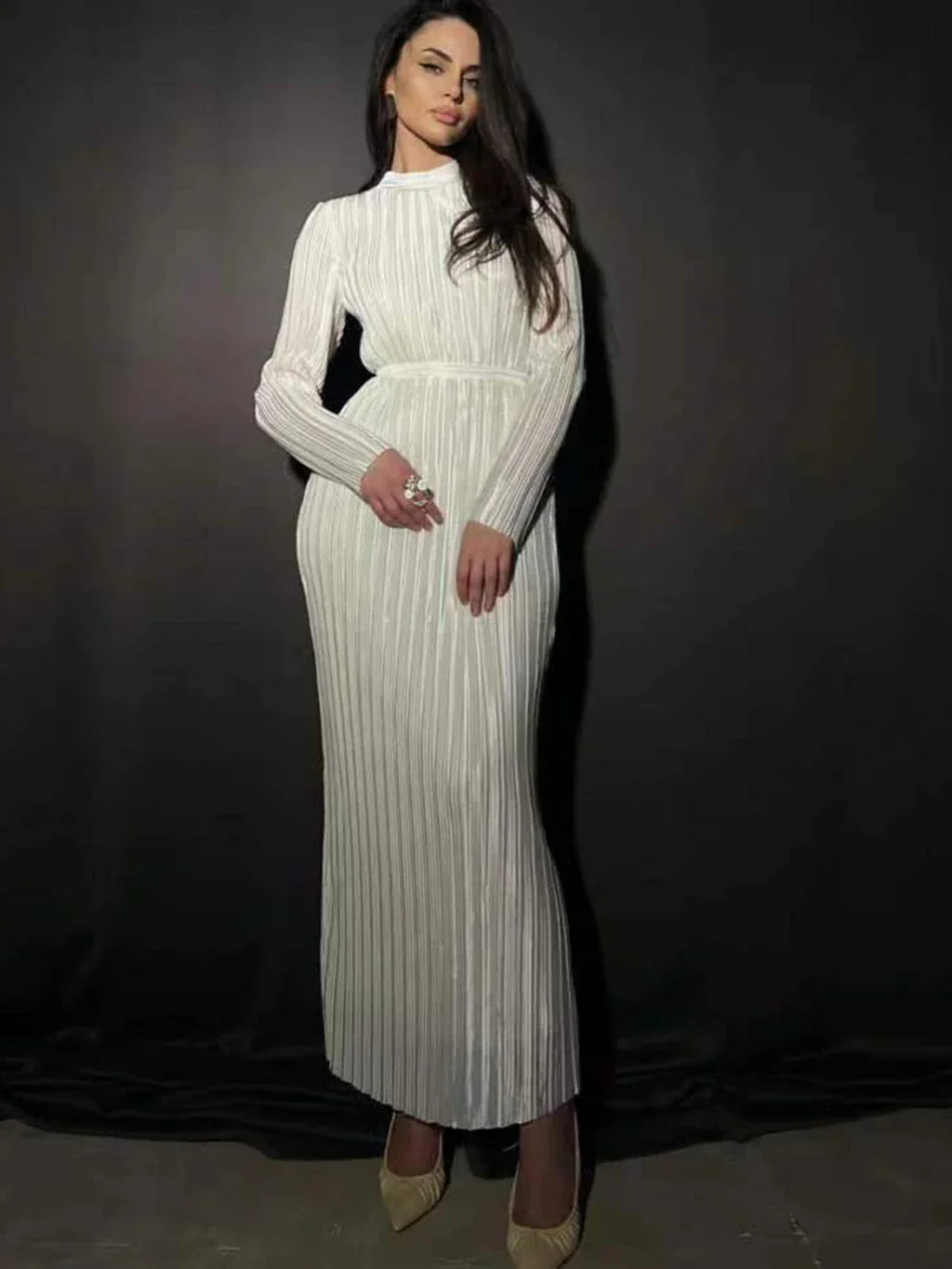 Women's Belted Long Dress