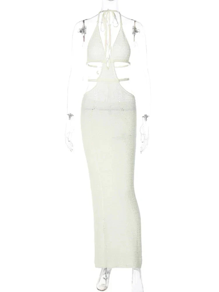 Mykonos Halter Midi Pool Dress